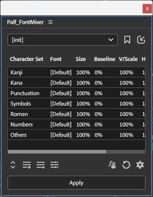 Palf FontMixer — FontMixer Pro panel 1